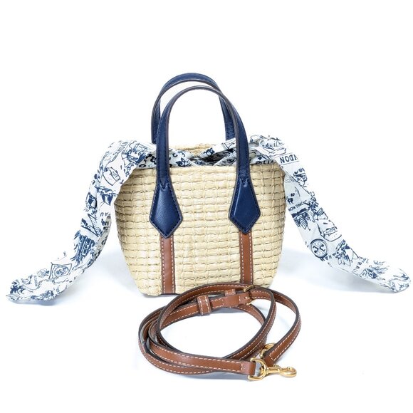 TORY BURCH Nano Picnic Straw Basket Shoulder Bag Perry Limited Edition - Picture 2 of 16